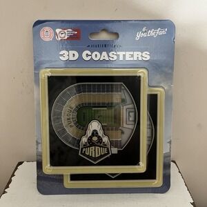 Officially Licensed NCAA Purdue Boilermakers 3D Coasters Fun Game‎ Day Decor New